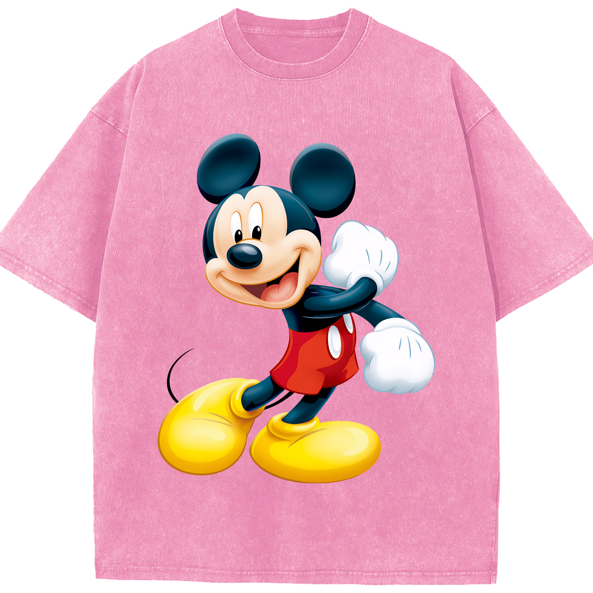 （画像用） ミッキーマウス Mickey Mouse 綿100% ヴィンテージ風 半袖Tシャツ（フロントプリント）